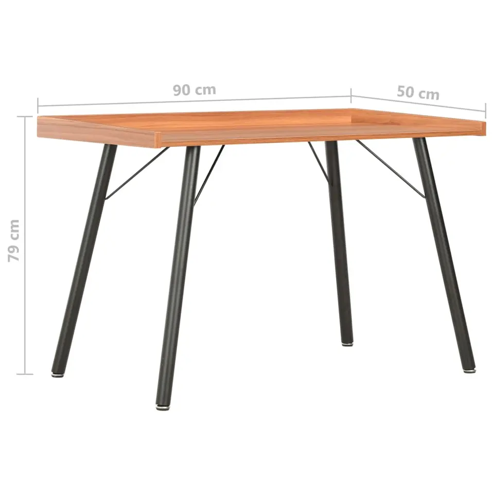 vidaXL - Computertafel - Bruin - Bewerkt hout