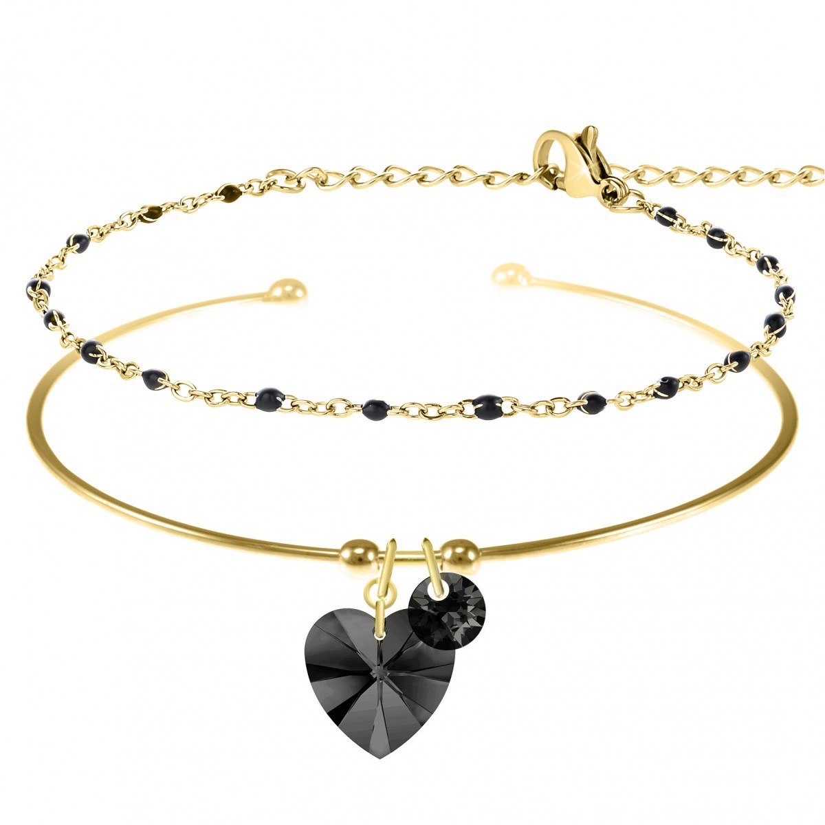 Lot de 2 bracelets SC Bohème ornés de Cristaux scintillants