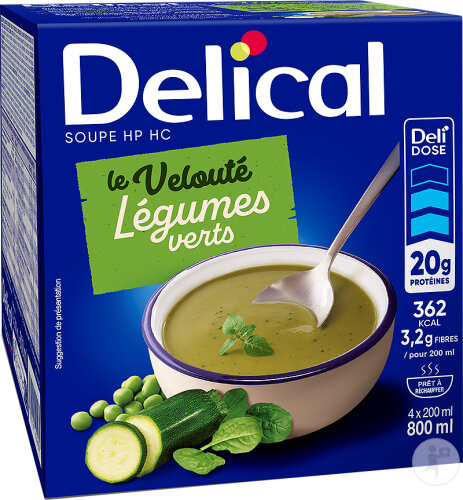 Delical Soupe HPHC Légumes Verts 4x200ml