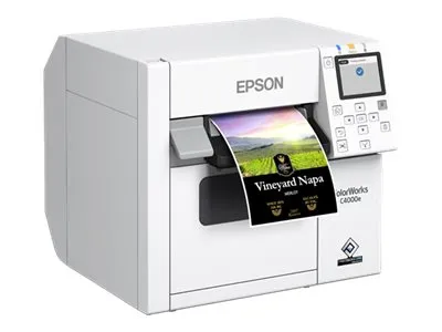 Epson ColorWorks CW-C4000E (MK) - Etiketprinter - farve - blækprinter - Rulle (10,2 cm) - 1200 x 1200 dpi - op til 100 mm/sek. (mono) / op til 100 mm/sek. (farve) - USB, USB vært - skærer