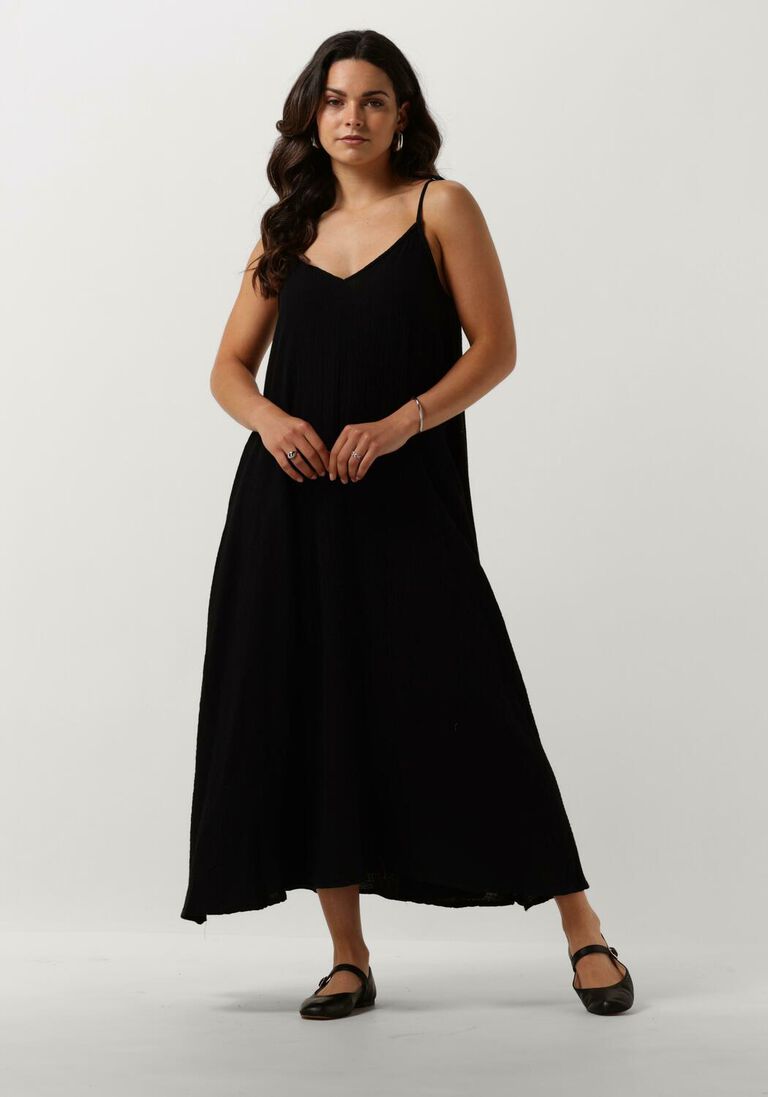OBJECT zwarte object midi jurk objcarina bia s/l dress div
