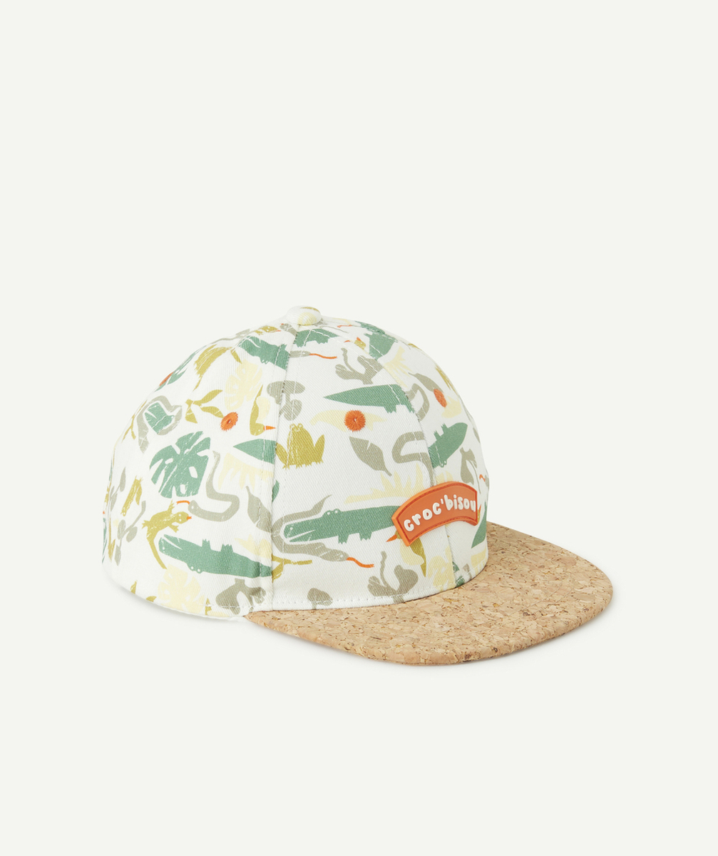 CASQUETTE BÉBÉ GARÇON EN COTON IMPRIMÉ CROCODILES AVEC MESSAGE