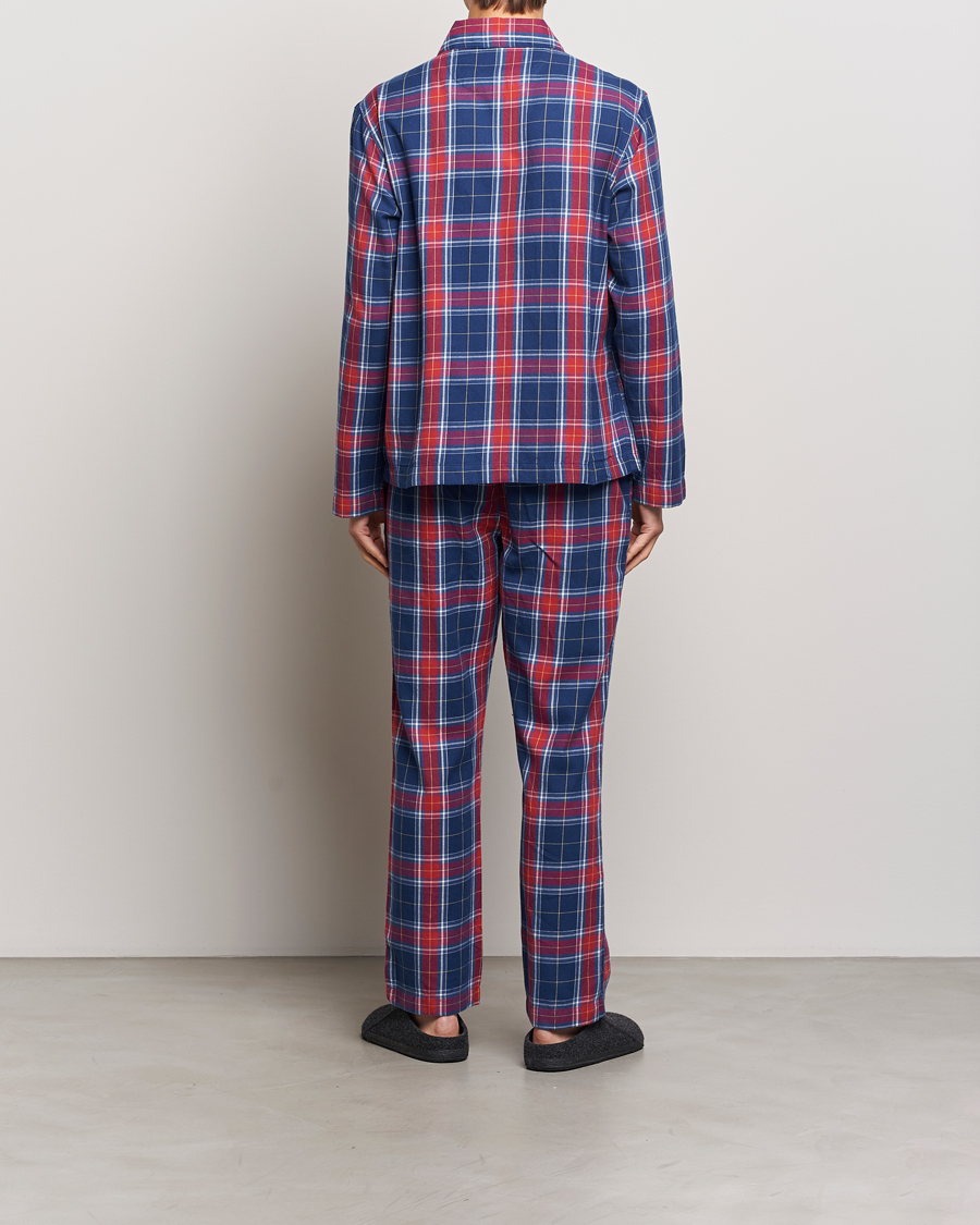 GANT Checked Flannel Pyjama Set Persian Blue