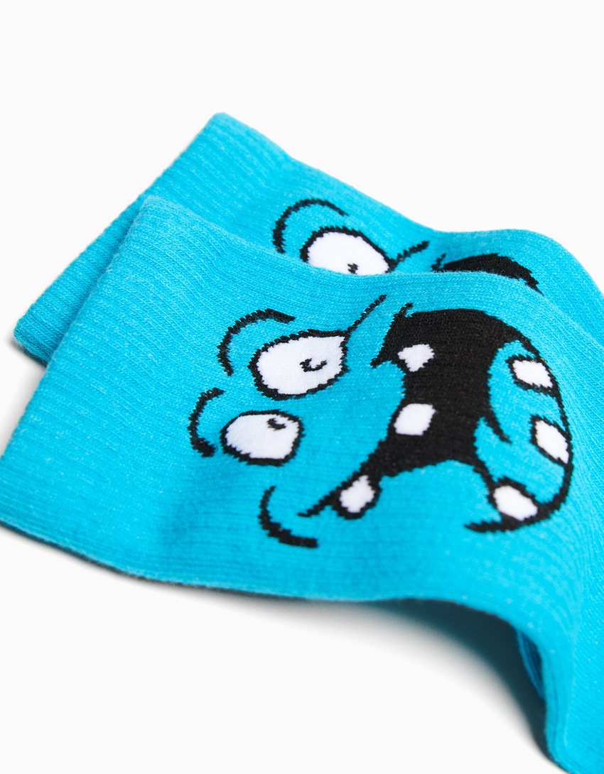 Pacote com 3 pares de meias estampadas