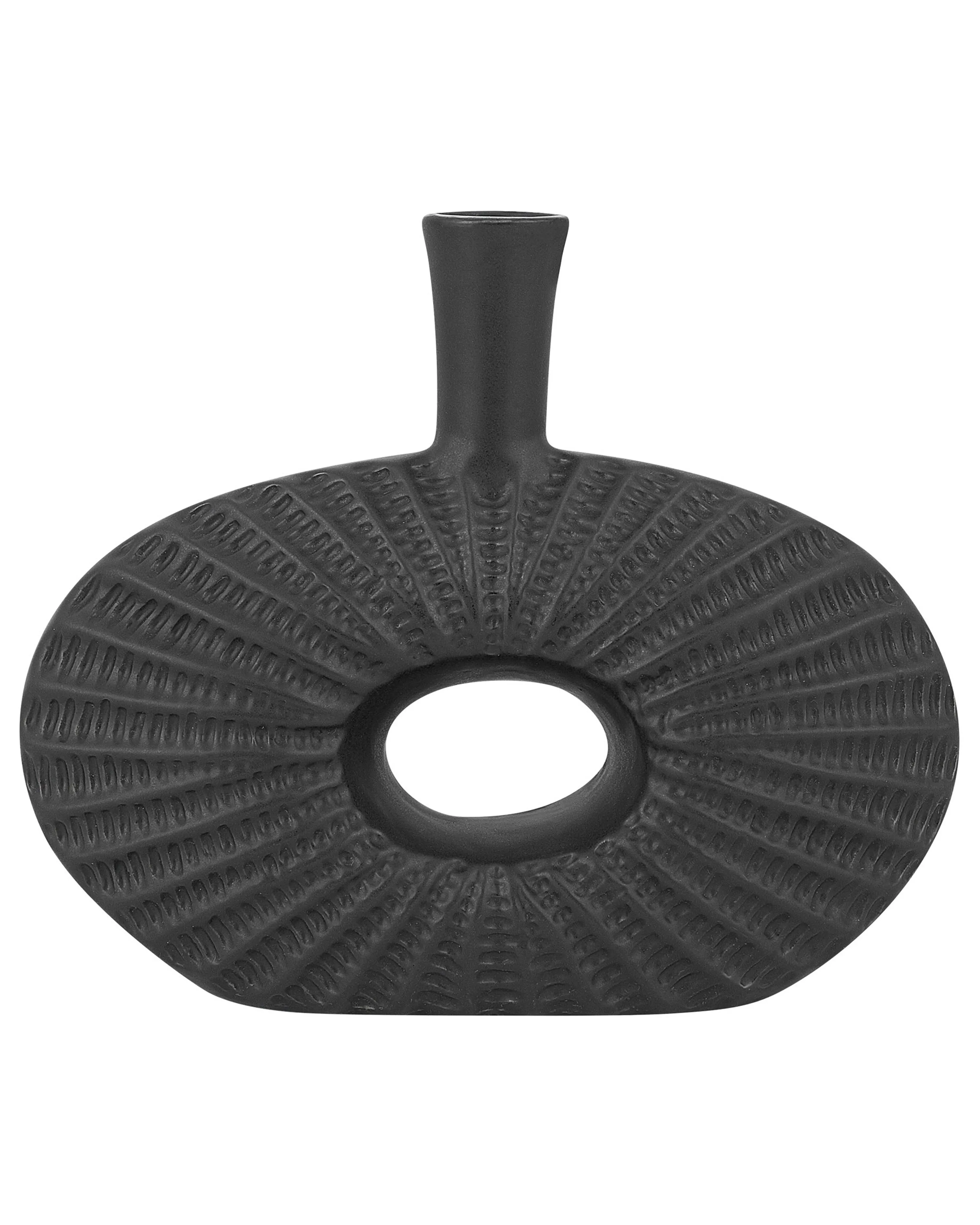 Decoratieve vaas ARWAD Steengoed 24 cm Zwart
