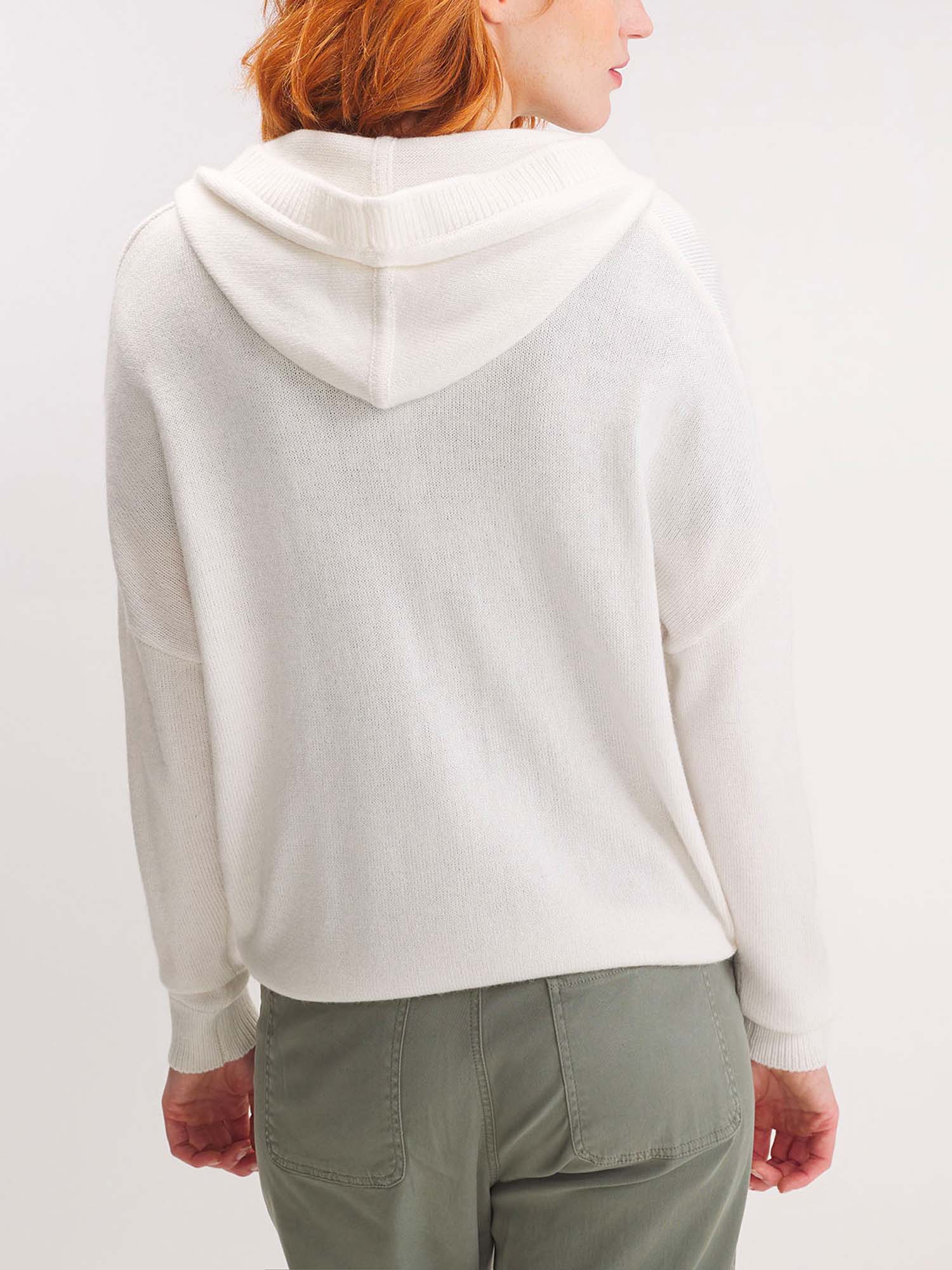 Gilet Zippé Femme Tricot Blanc