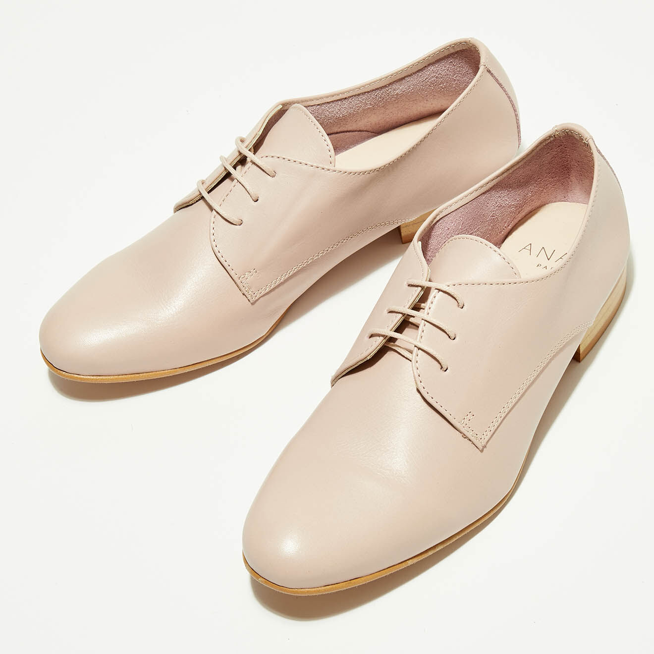 Anaki Derbies en Cuir Mumu rose