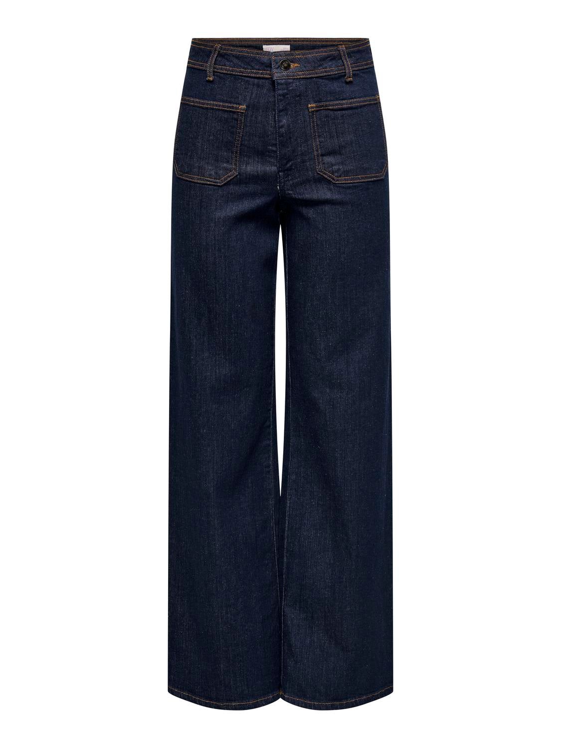 JDYVANESSA Hohe Taille Hohe Taille Jeans Dark Blue Denim