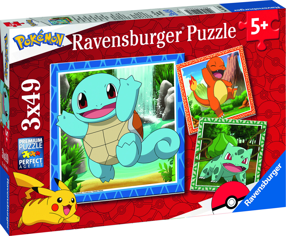 Pokémon Puslespil - 3X49 Brikker - Ravensburger