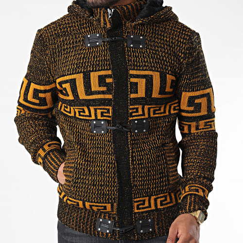 Gilet Zippé Capuche 3014 Noir Orange