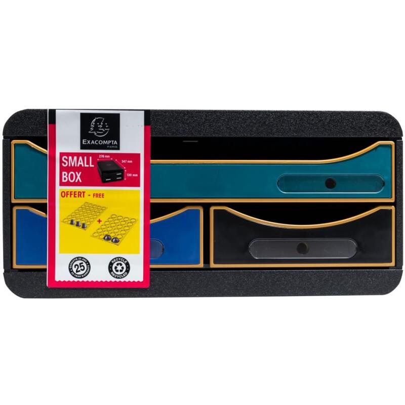 Module de classement Small Box 3 tiroirs Neo Deco - Couleurs assorties
