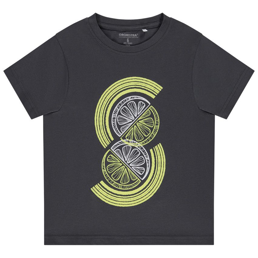 T-shirt manches courtes print fantaisie pour garçon - Gris foncé