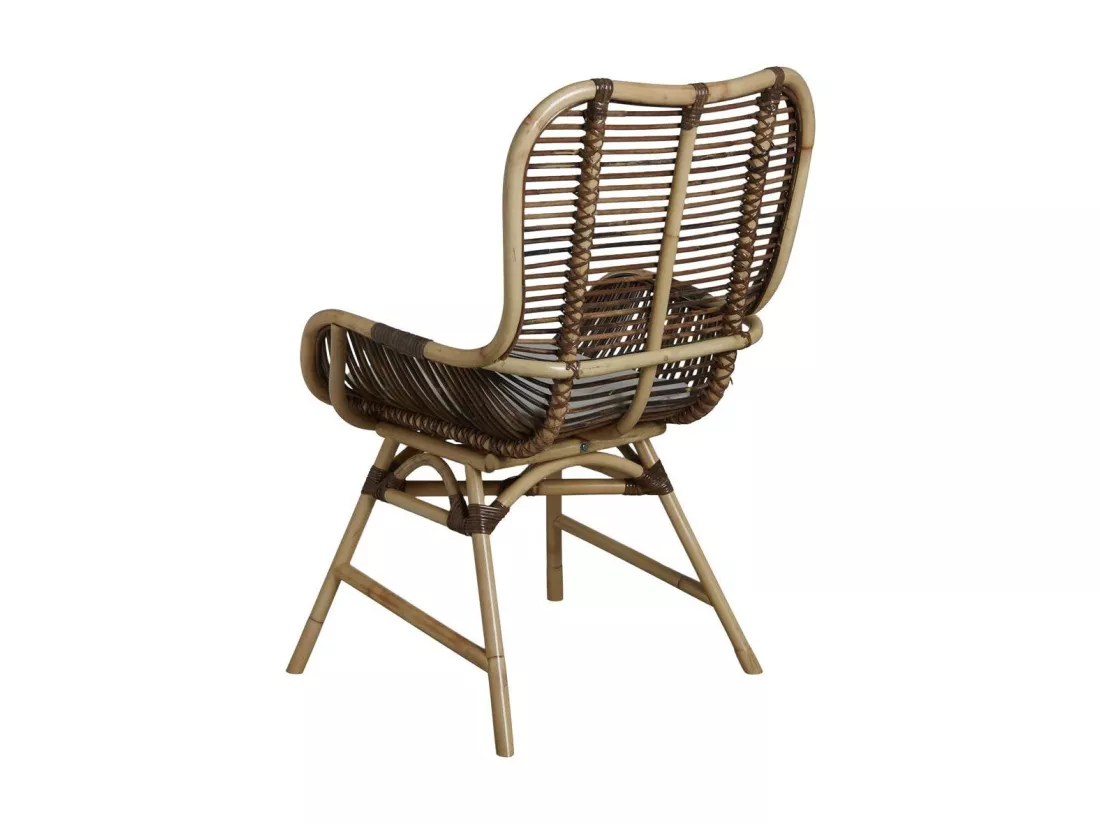 Fauteuil en rotin croco avec coussin Bontang