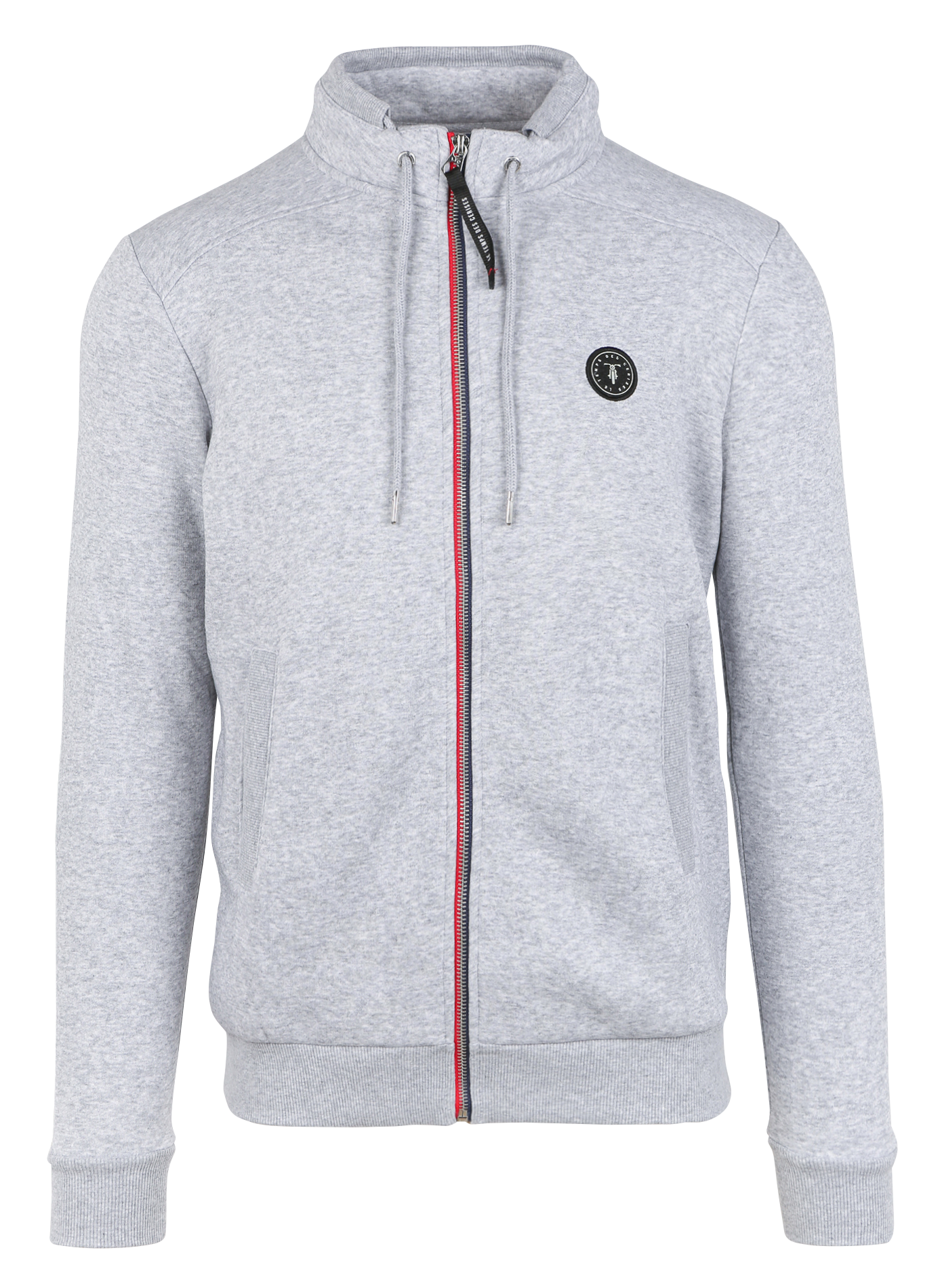 GOAL - Sweat col montant zippé en coton mélangé | Gris