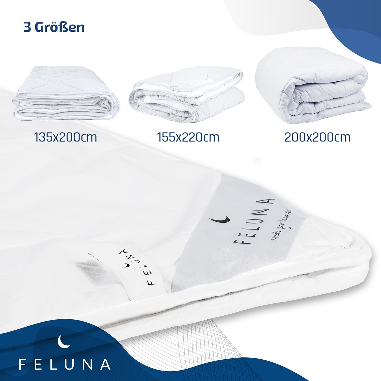 Feluna® Winter-Decke Kamelhaar-Steppdecke aus 100% Kamelhaarflaum Winter-Bettdecke (Winterdecke, 155x220cm)