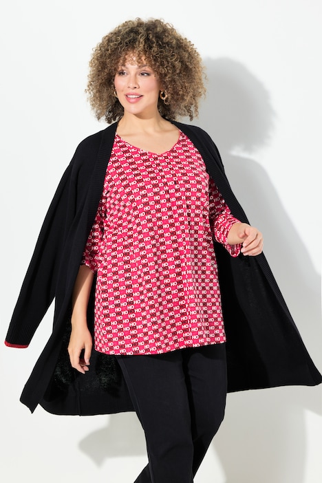 Shirt, Ho Ho Ho, A-Linie, V-Ausschnitt, 3/4-Arm