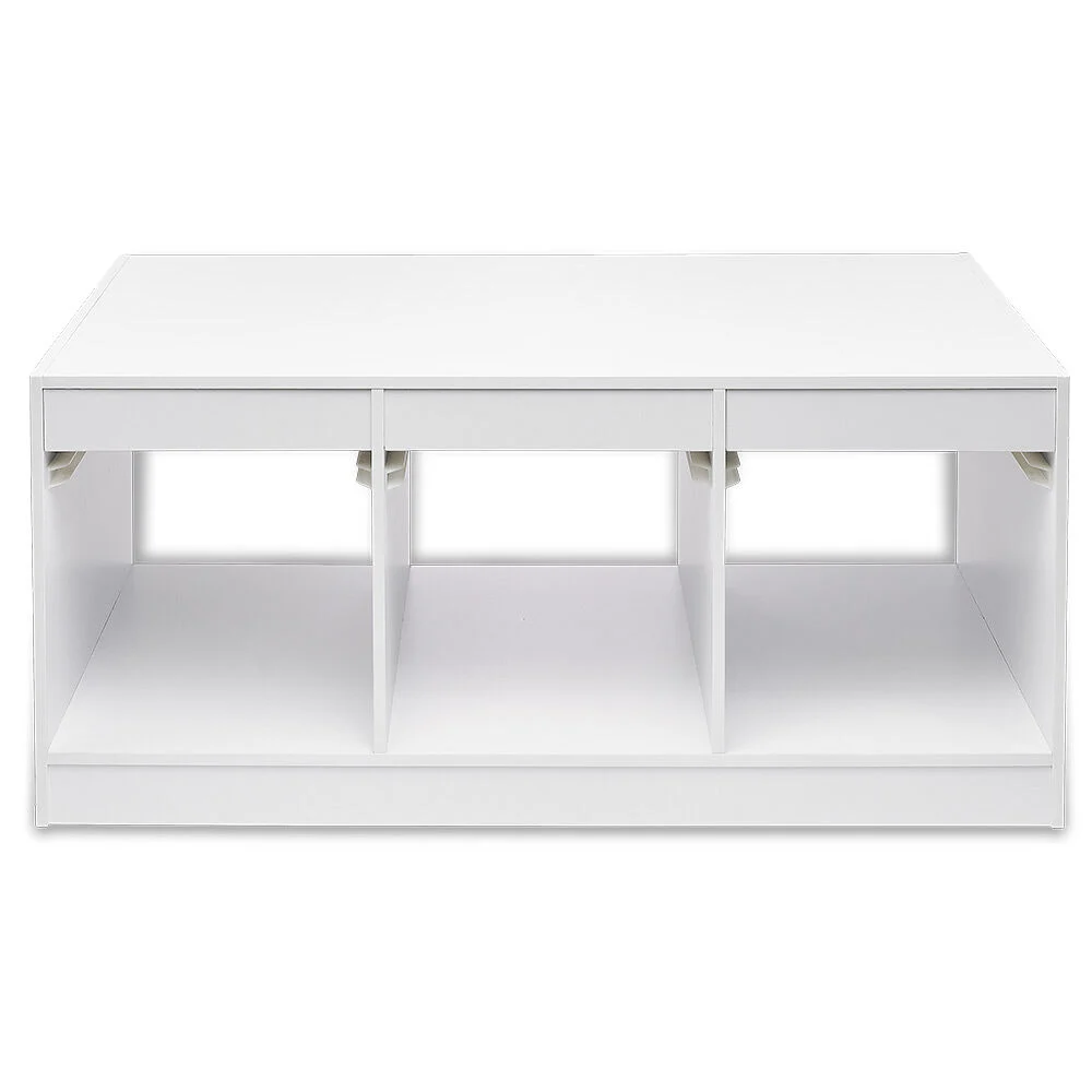 Structure de rangement horizontale pour 3 bacs coulissants