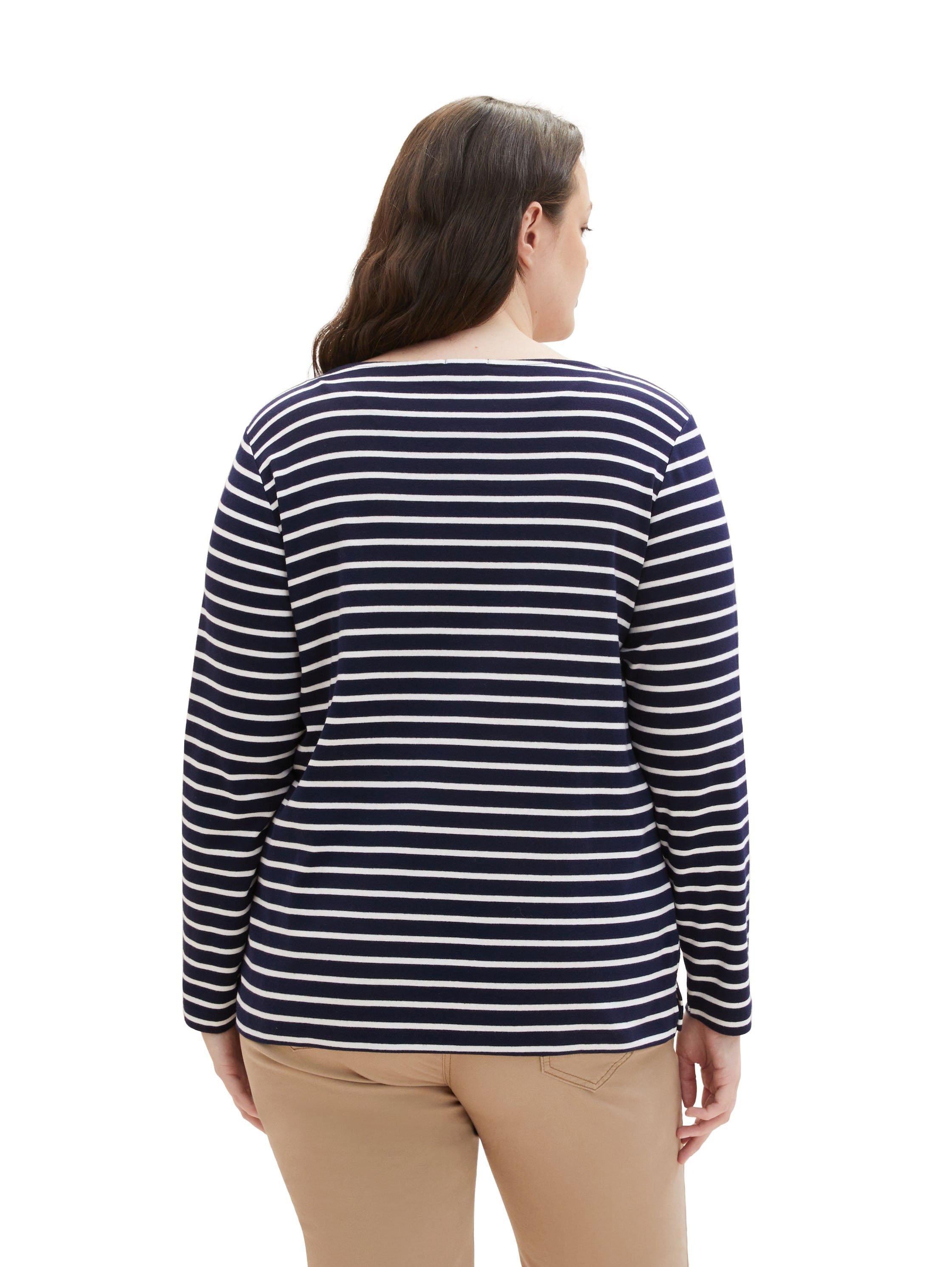 Ringelshirt mit langem Arm und U-Boot-Ausschnitt