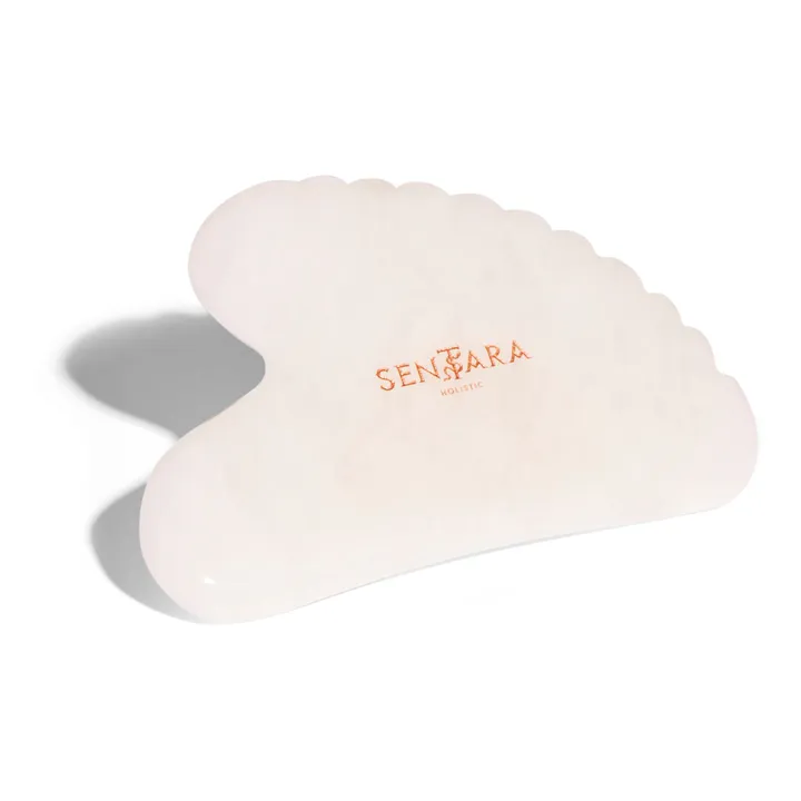 Sentara Gua Sha Cœur à dents Jade Blanc