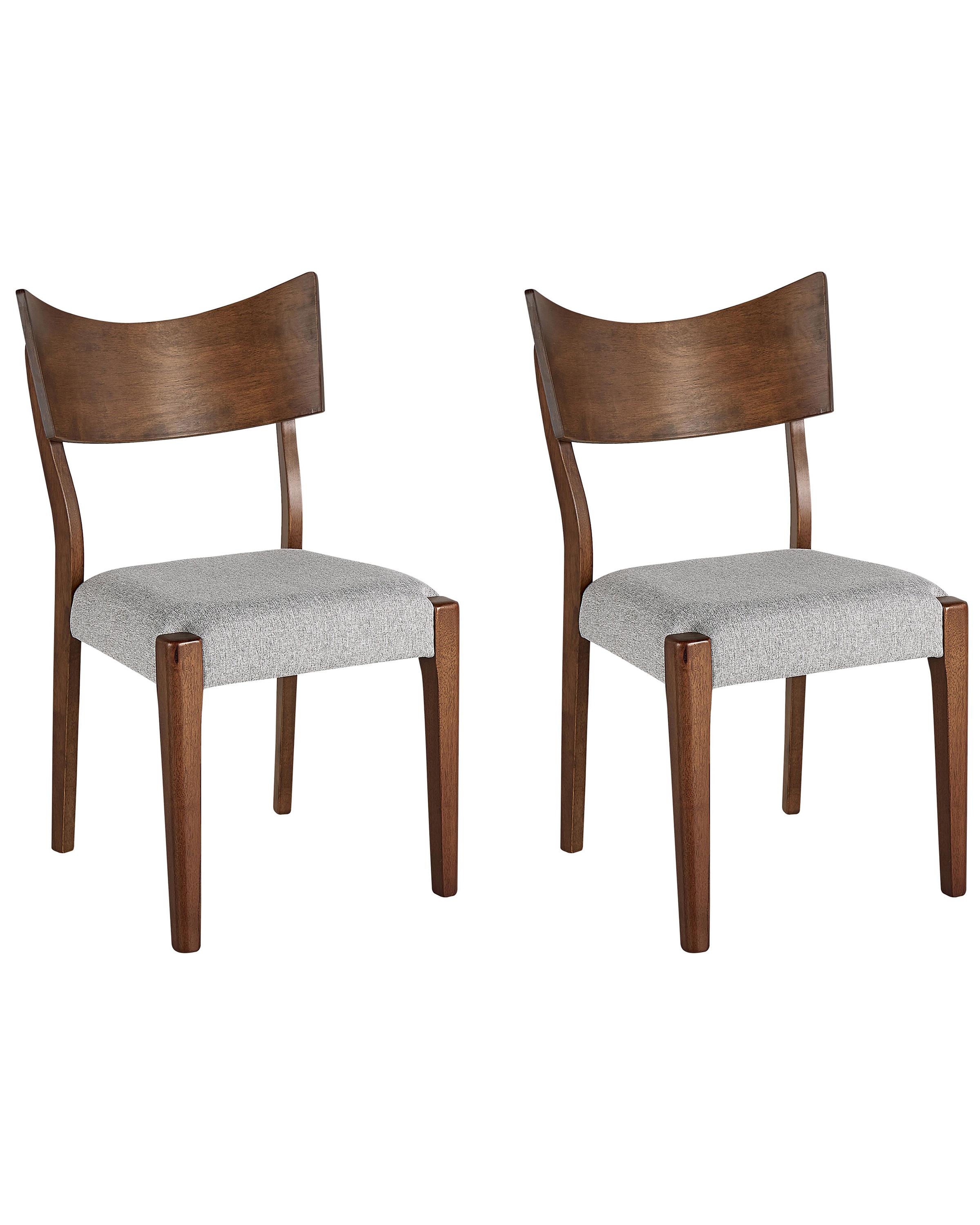 Set van 2 eetkamerstoelen EDEN Hout Lichtgrijs