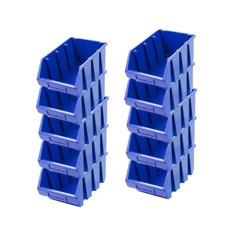 PROREGAL SuperSaver Set 10x Opbergdoos 3 HxBxD 12,6 x 17 x 24 cm Polypropyleen Blauw