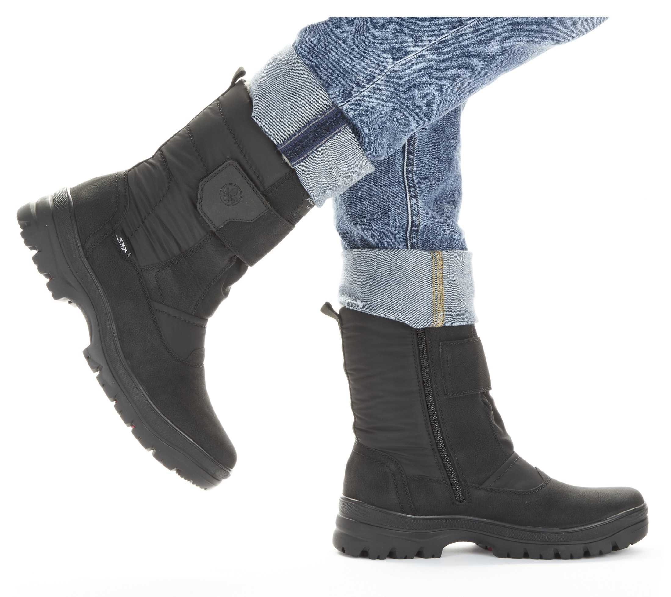 Rieker Winterstiefel  , Klettboots mit Lammwollfutter, Flip Grip-Laufsohle und TEX-Membran