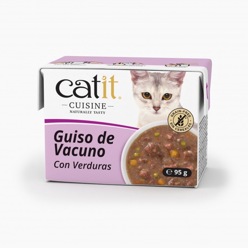 Catit Cuisine Ensopado para Gatos, Carne com Legumes - 95g
