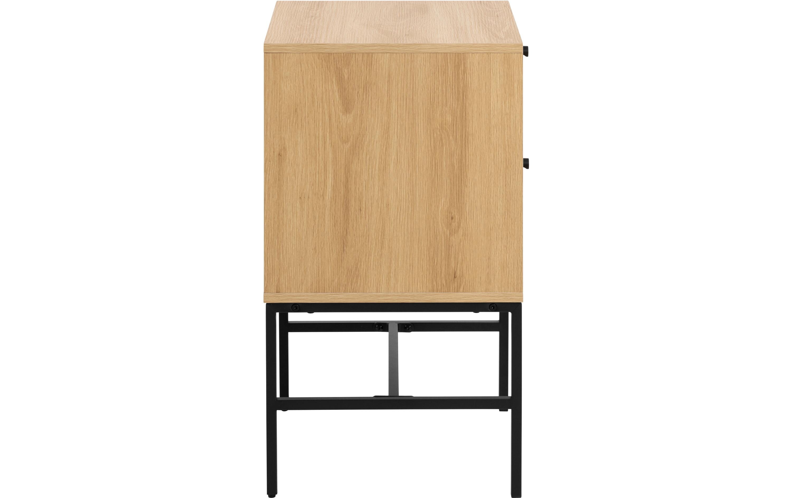 Nachttisch Albany 45.6 x 70 cm, Braun<br>Rechteckiger Nachttisch mit Lamellenfront
