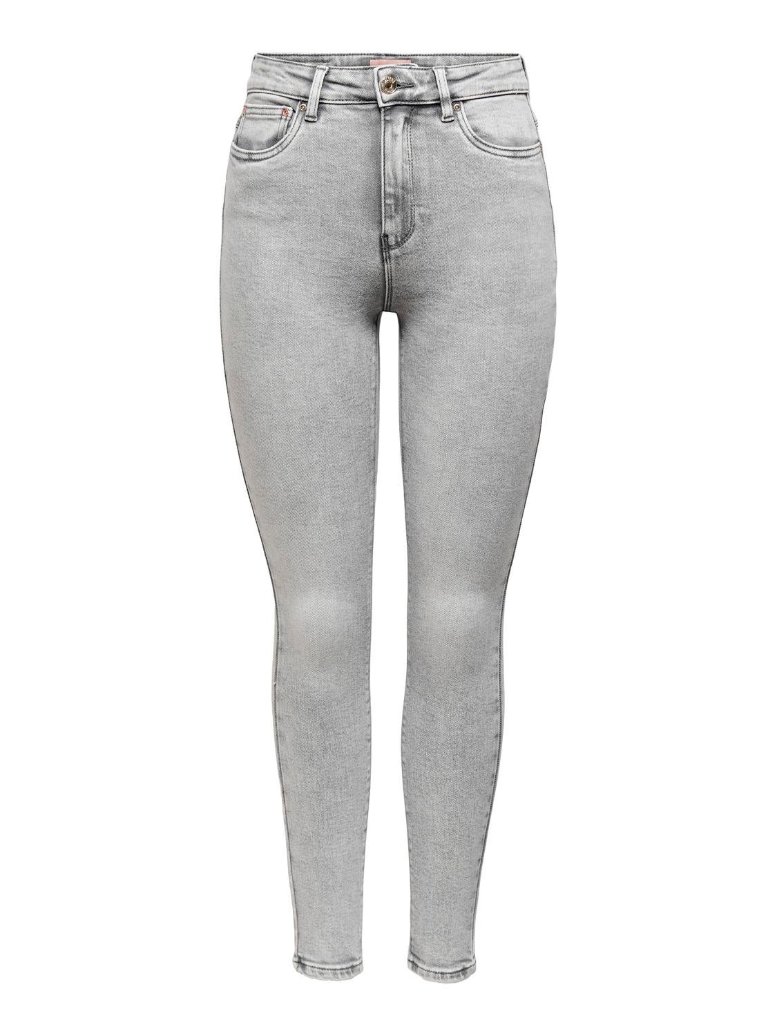 ONLMILA Hohe Taille Skinny Fit Jeans Light Grey Denim