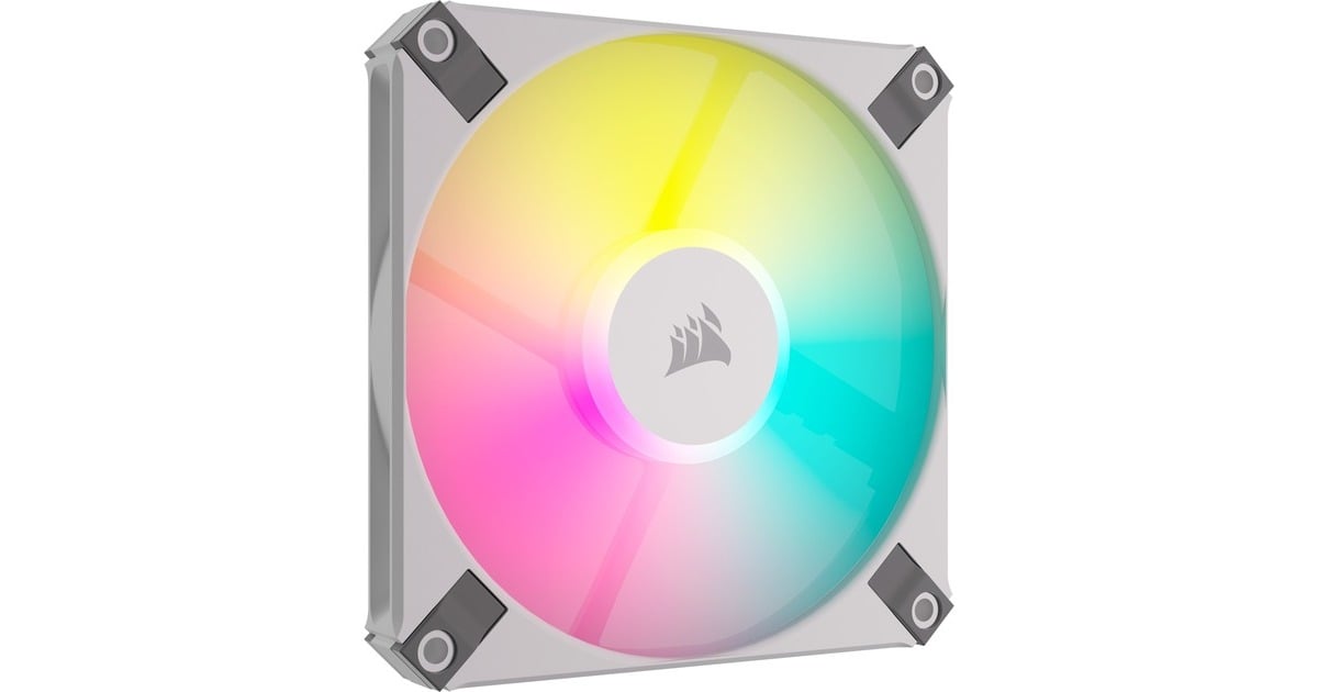 CorsairiCUE AF120 RGB SLIM 120 mm Duoset case fans  (Wit, 2 stuks, 120 x 120 x 15 mm, PWM, Incl. Lighting Node CORE)