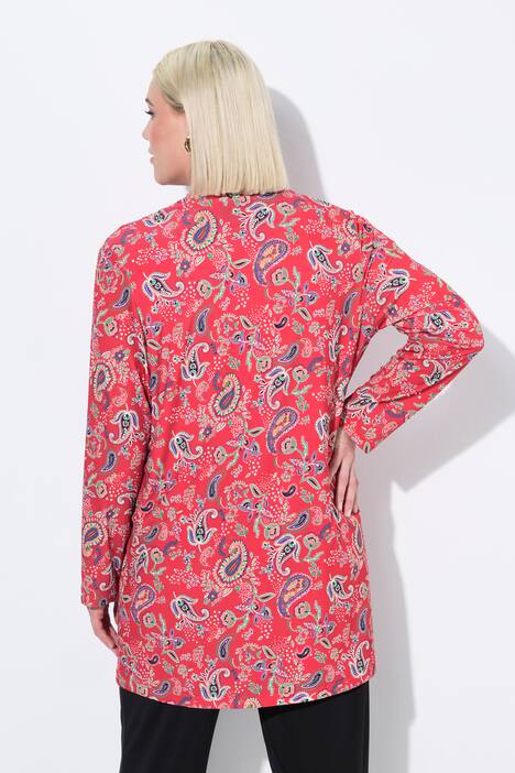 Jerseyjacke, A-Linie, Schalkragen, Langarm, pfauenblau