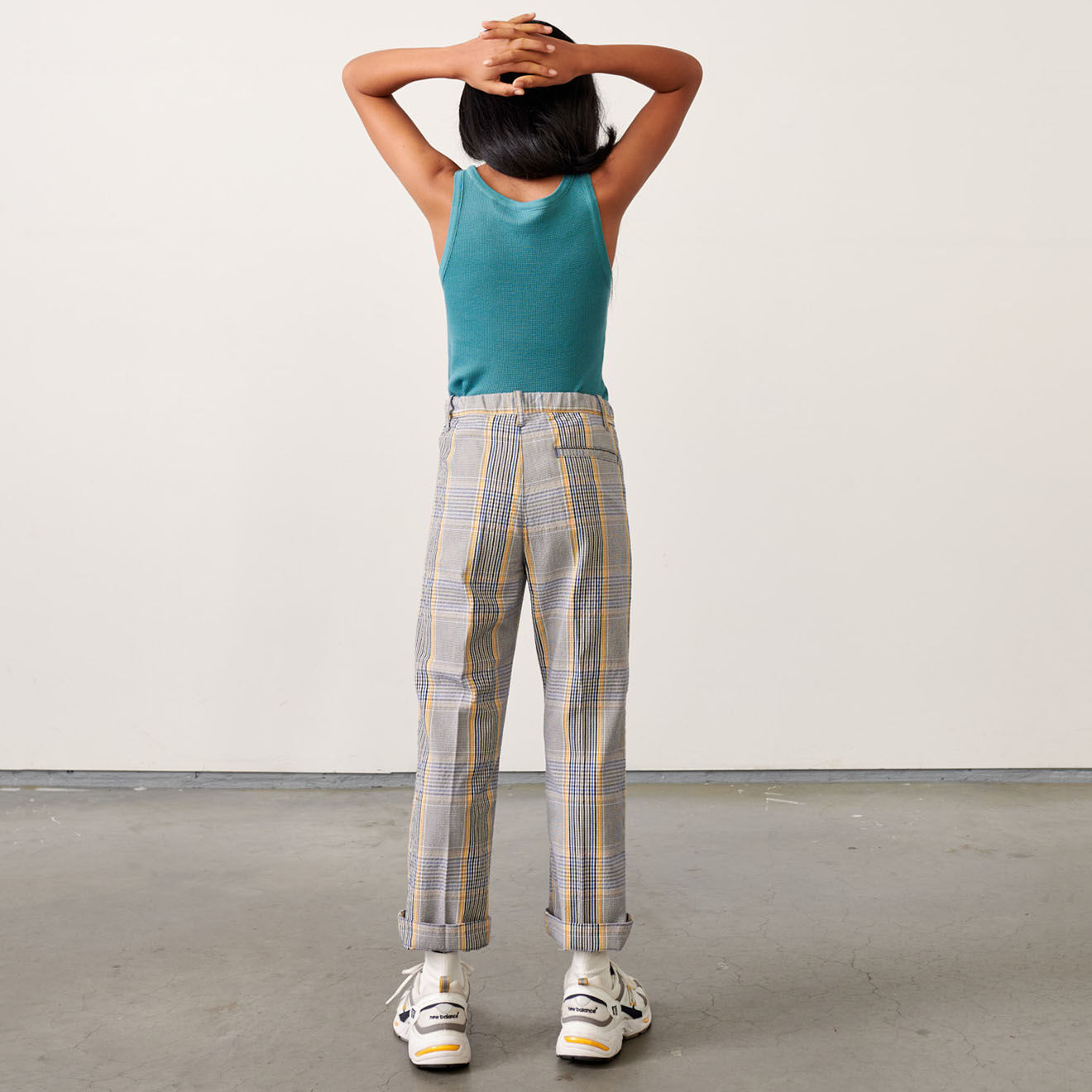 Bellerose Pantalon Phiby en Coton mélangé 7/8 à carreaux gris