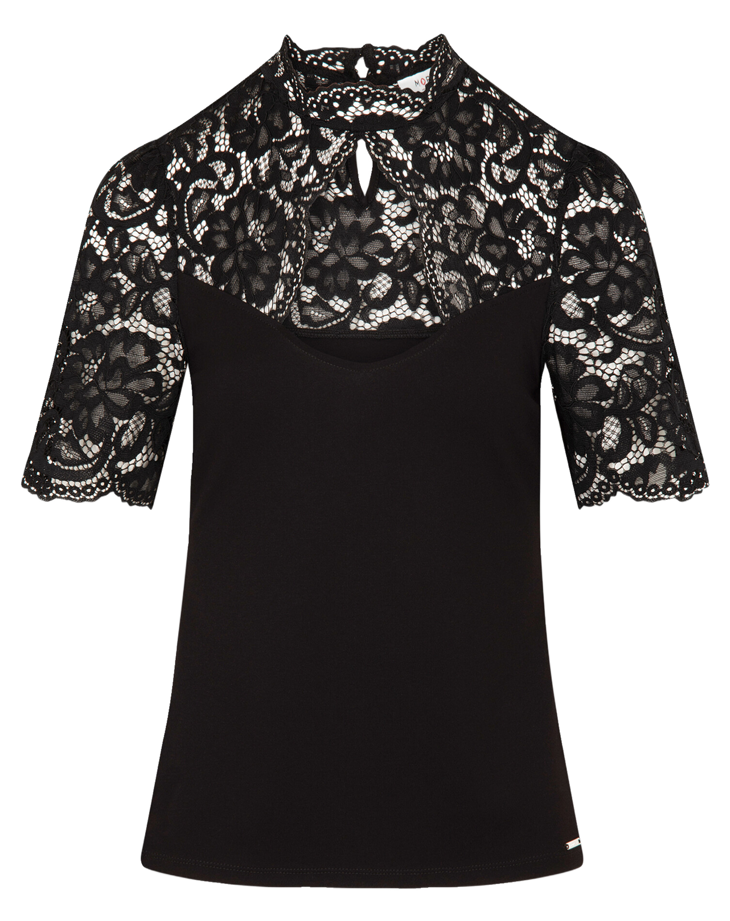 DOUAZA - Tee-shirt manches courtes en dentelle | Noir