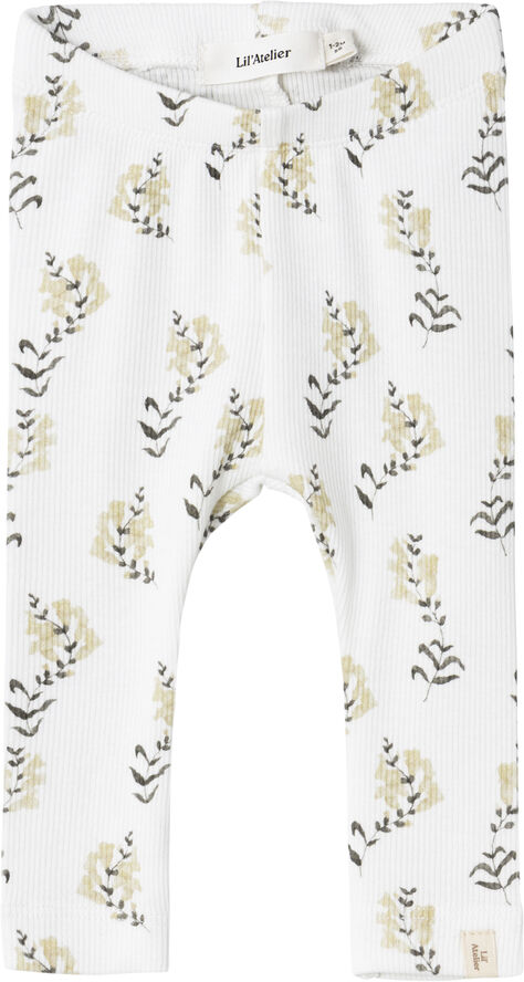 Lil' Atelier NBFGAVO SLIM LEGGING LIL Coconut milk/yellow flower
