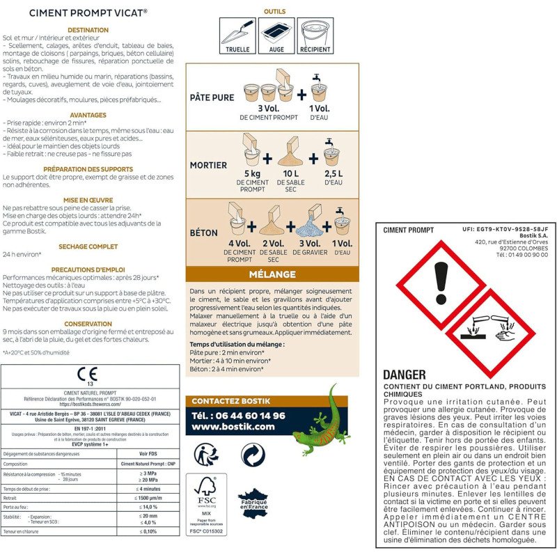 Ciment prompt Vicat - 1 Kg