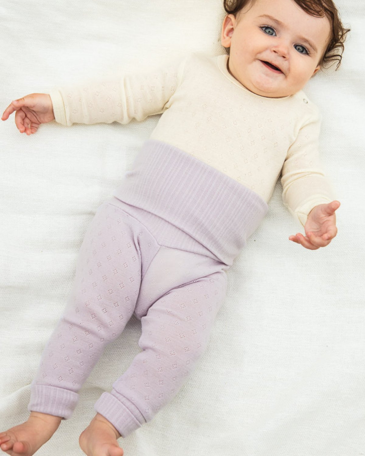 Ullbukse m/ dobbelt liv – 100% Merino, Pointelle | Ullongs