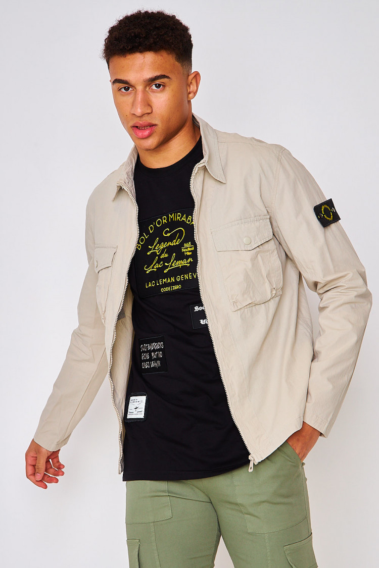 Surchemise zippée beige