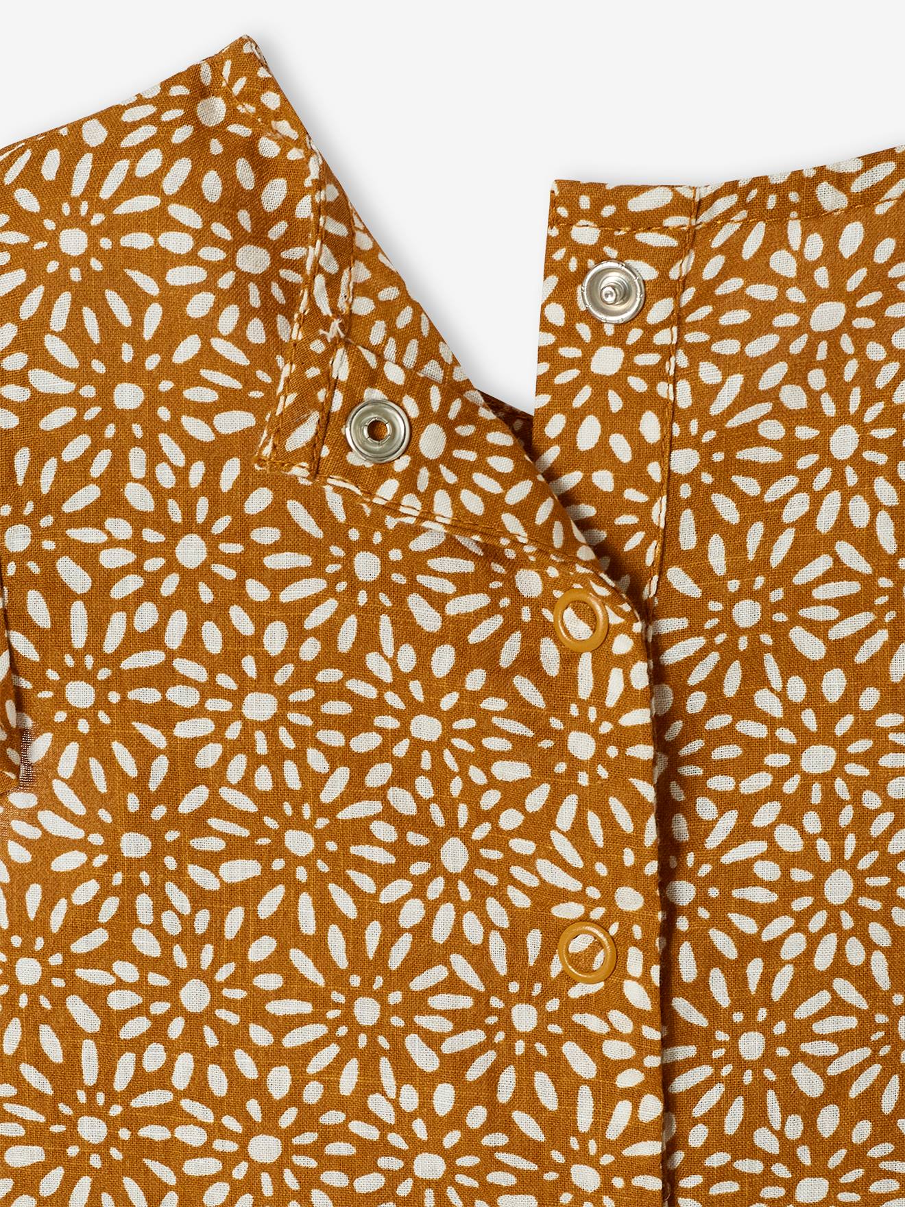 Conjunto de macacão e faixa de cabelo estampados para bebê menina, estampa verde média.