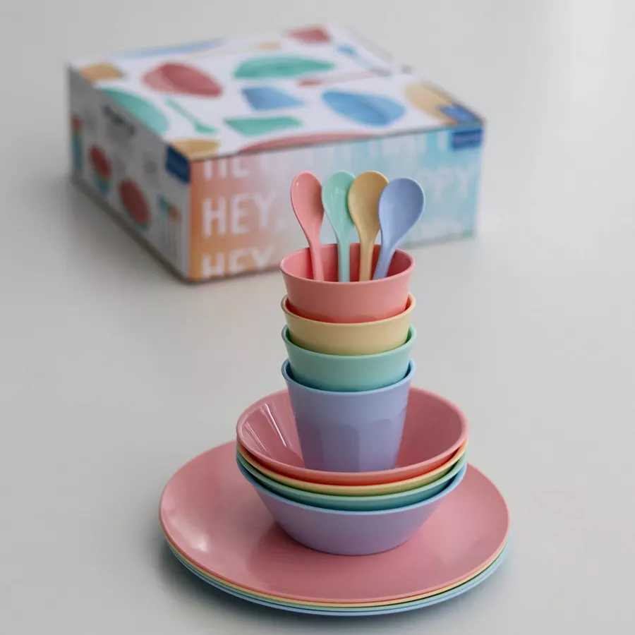 Koziol Geschirrset Nora Set Macarons 16er Set bunt