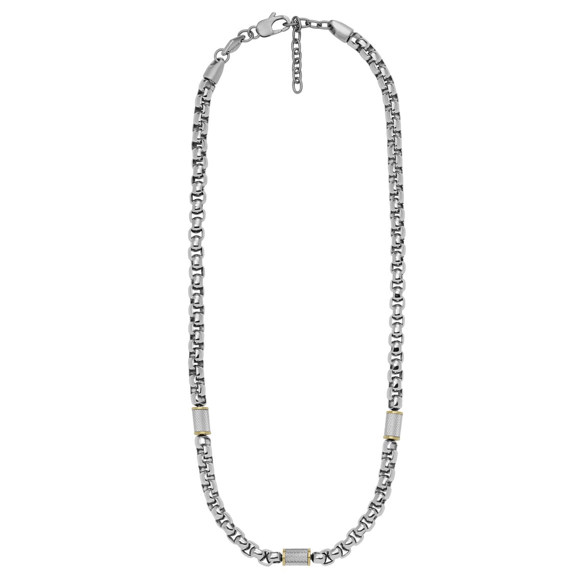 Collier Fossil All Stacked Up en acier inoxydable
