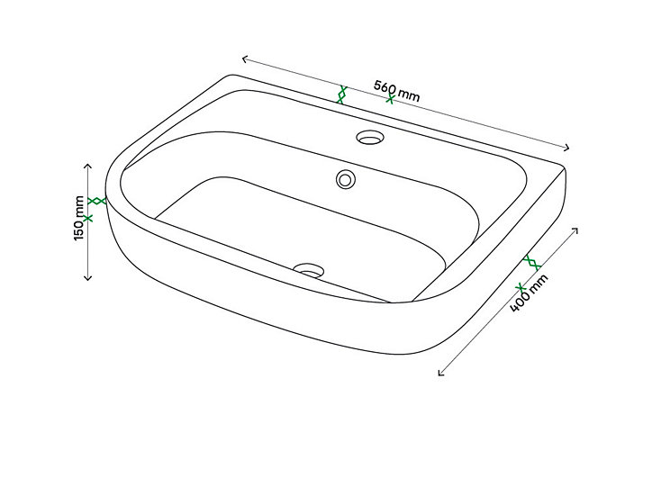 Plan vasque blanc GoodHome Mila 60 cm