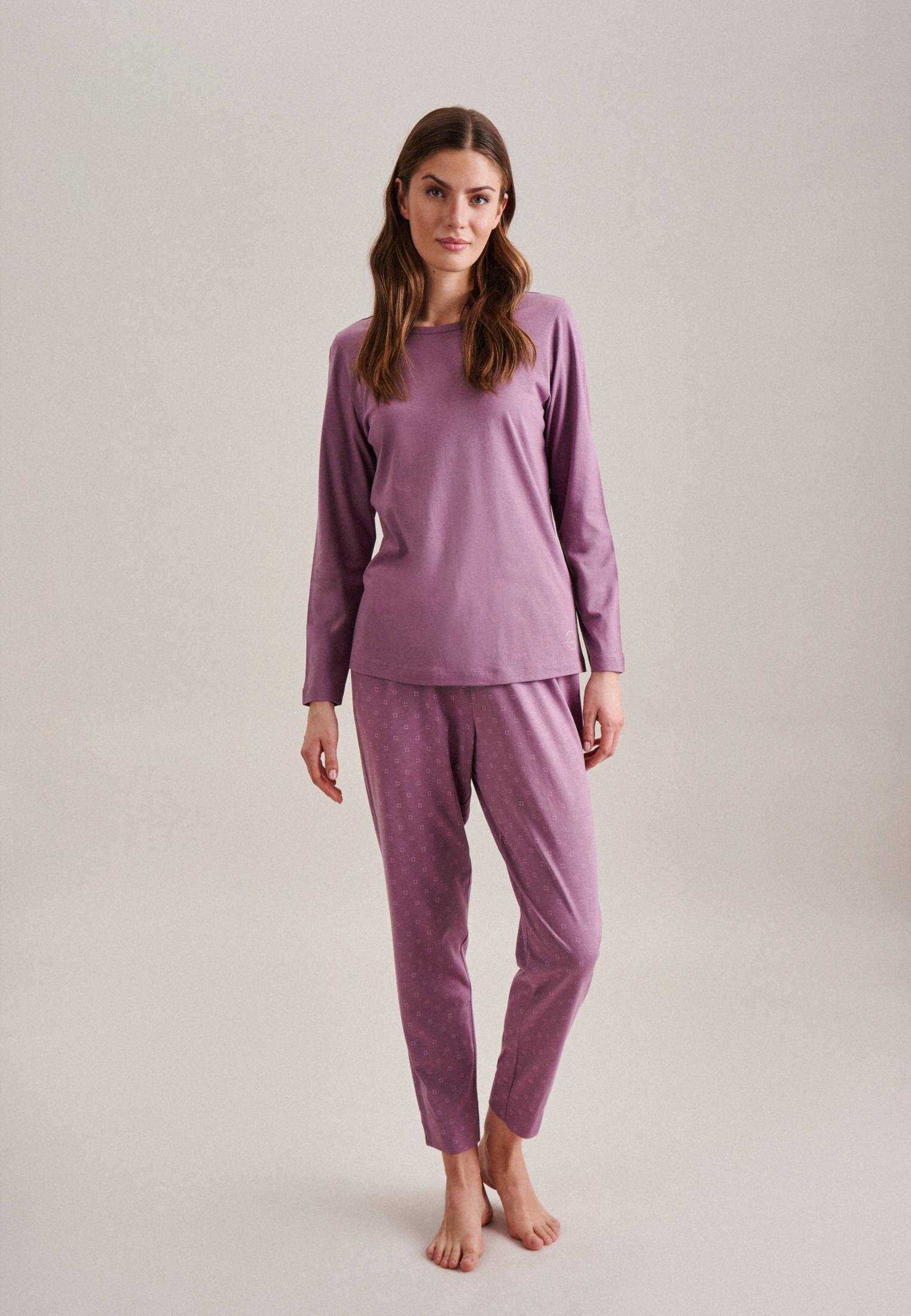 Seidensticker| Damen Pyjama Schwarze Rose