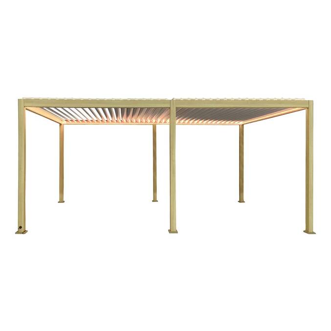 Pergola bioclimatique électrique EVORA Effet bois Honey