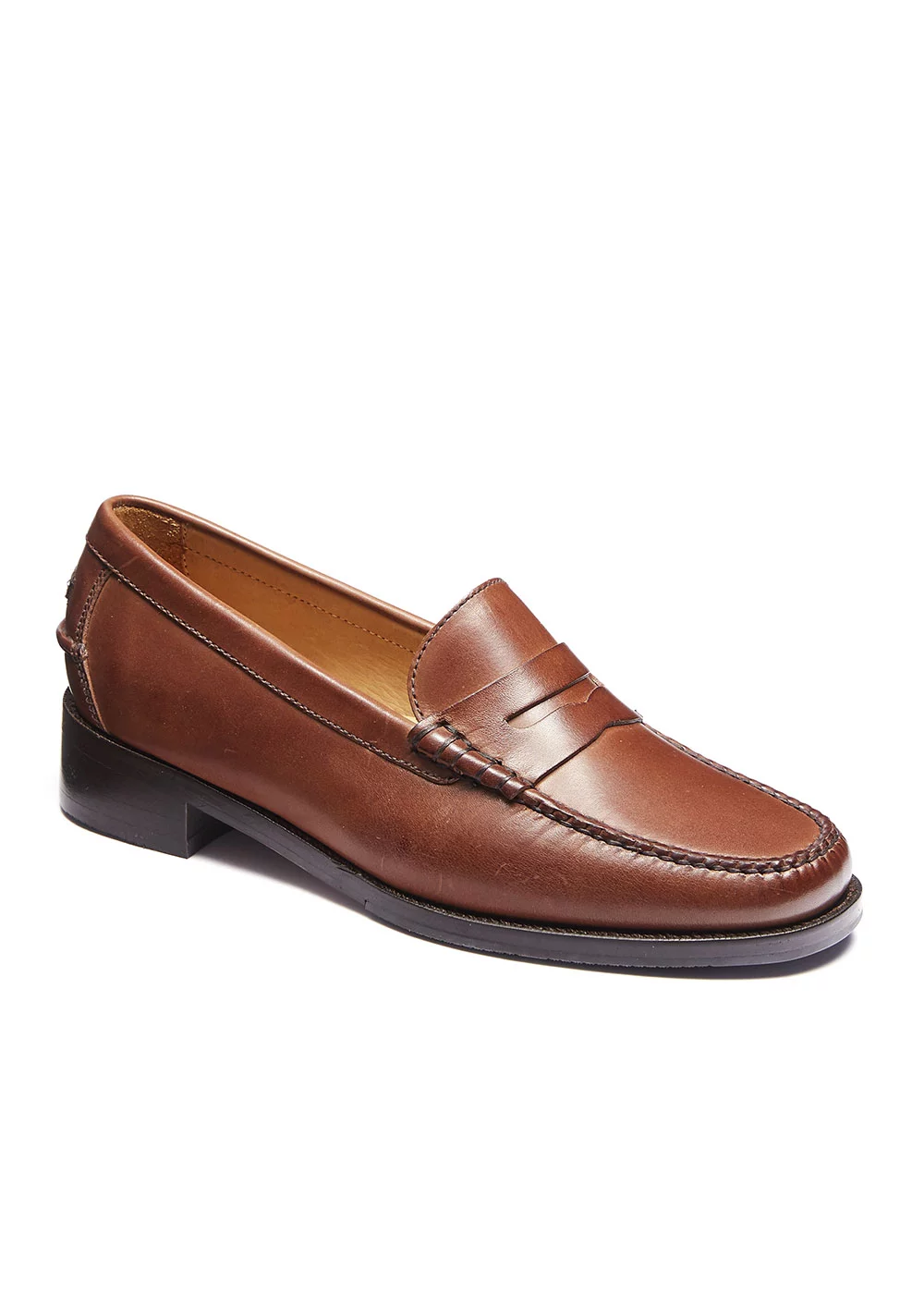 MOCASSIN HEEL MOC CUIR MARRON