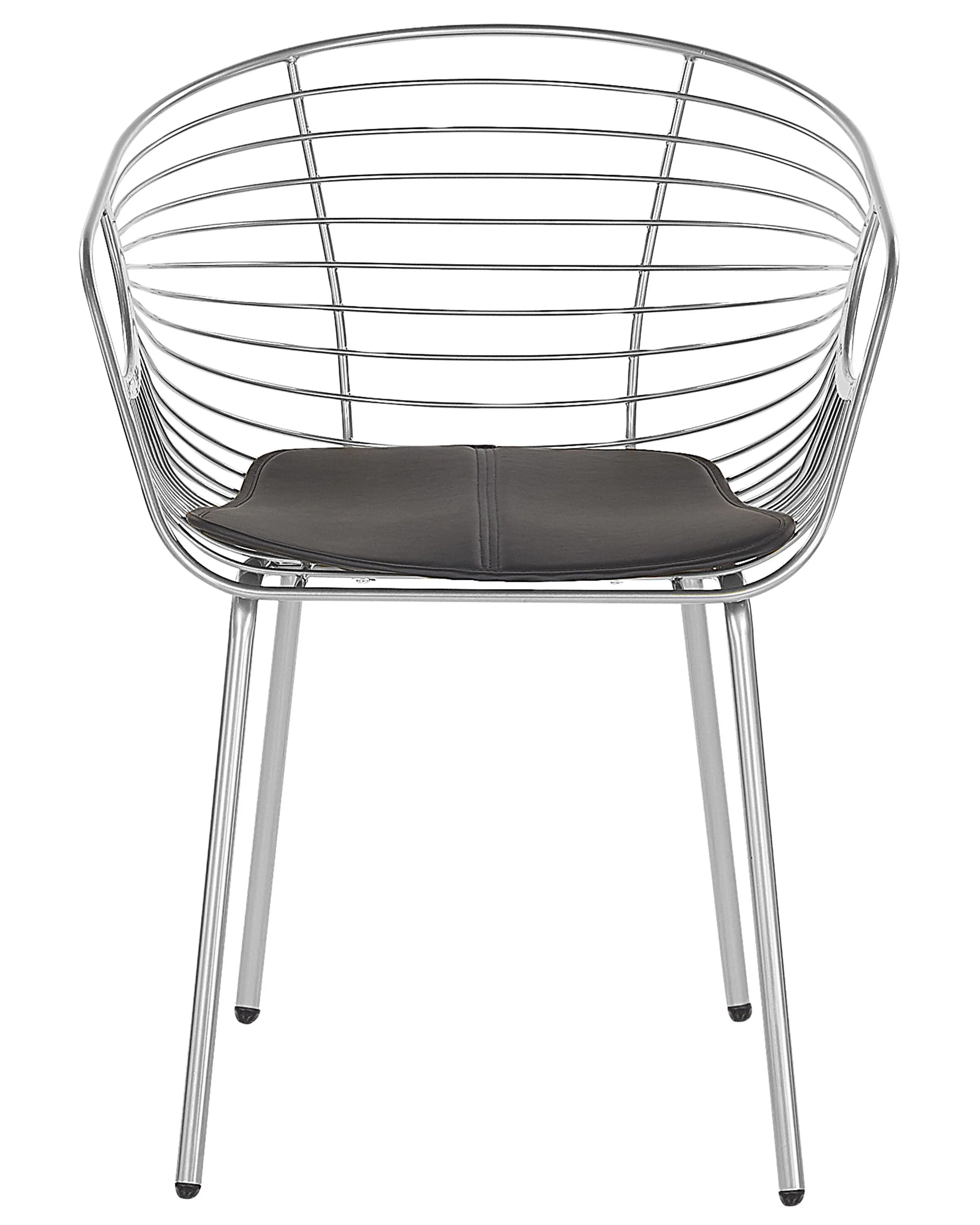 Set van 2 eetkamerstoelen HOBACK Metaal Zilver