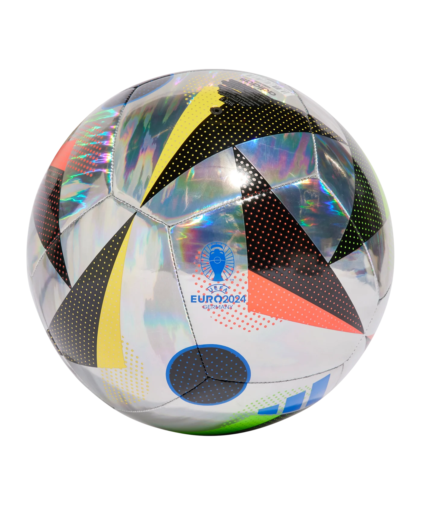 adidas Fussballliebe TRN Foil Trainingsball EM 2024 Silber Schwarz Blau