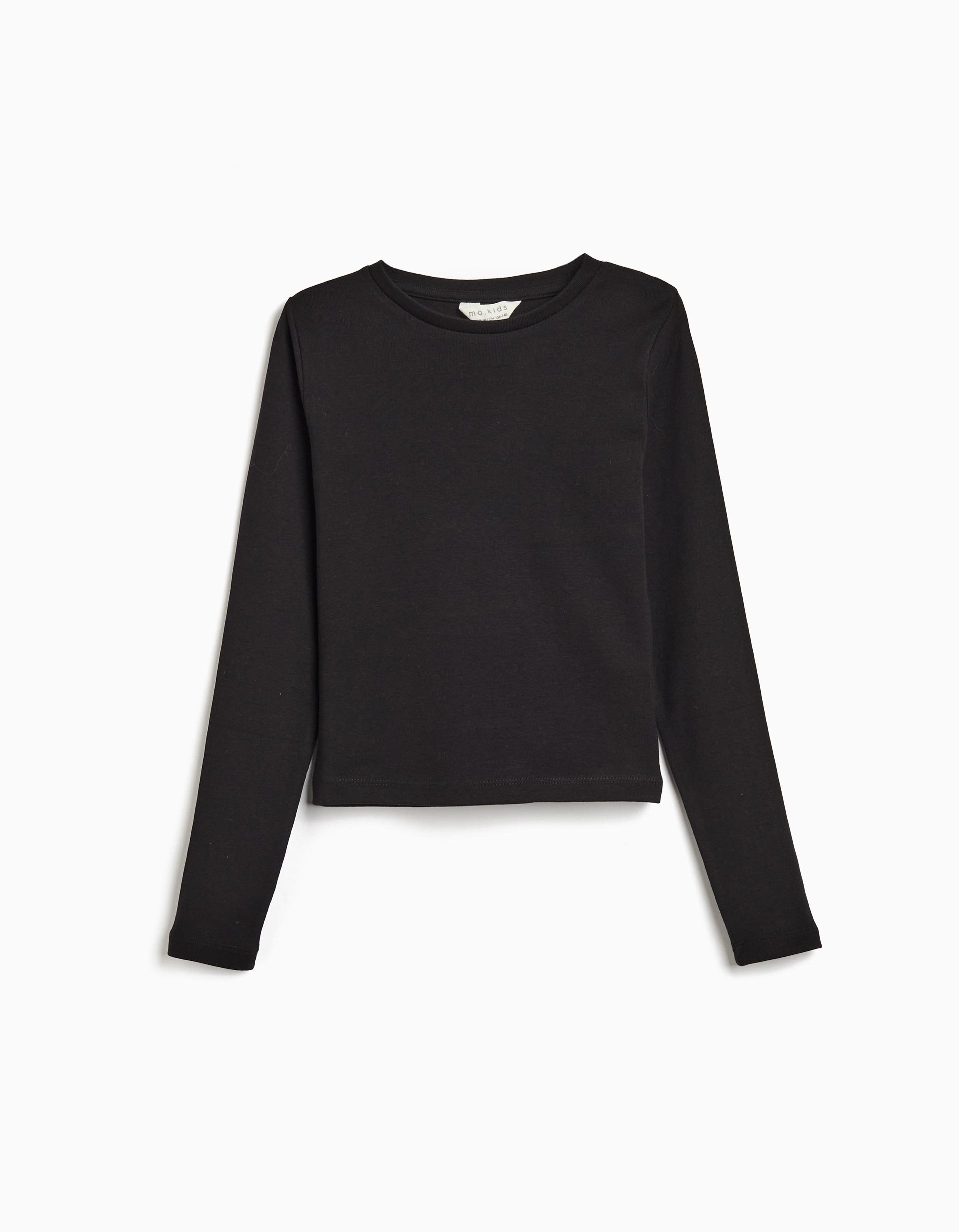 T-shirt Manga Comprida, Menina, Preto