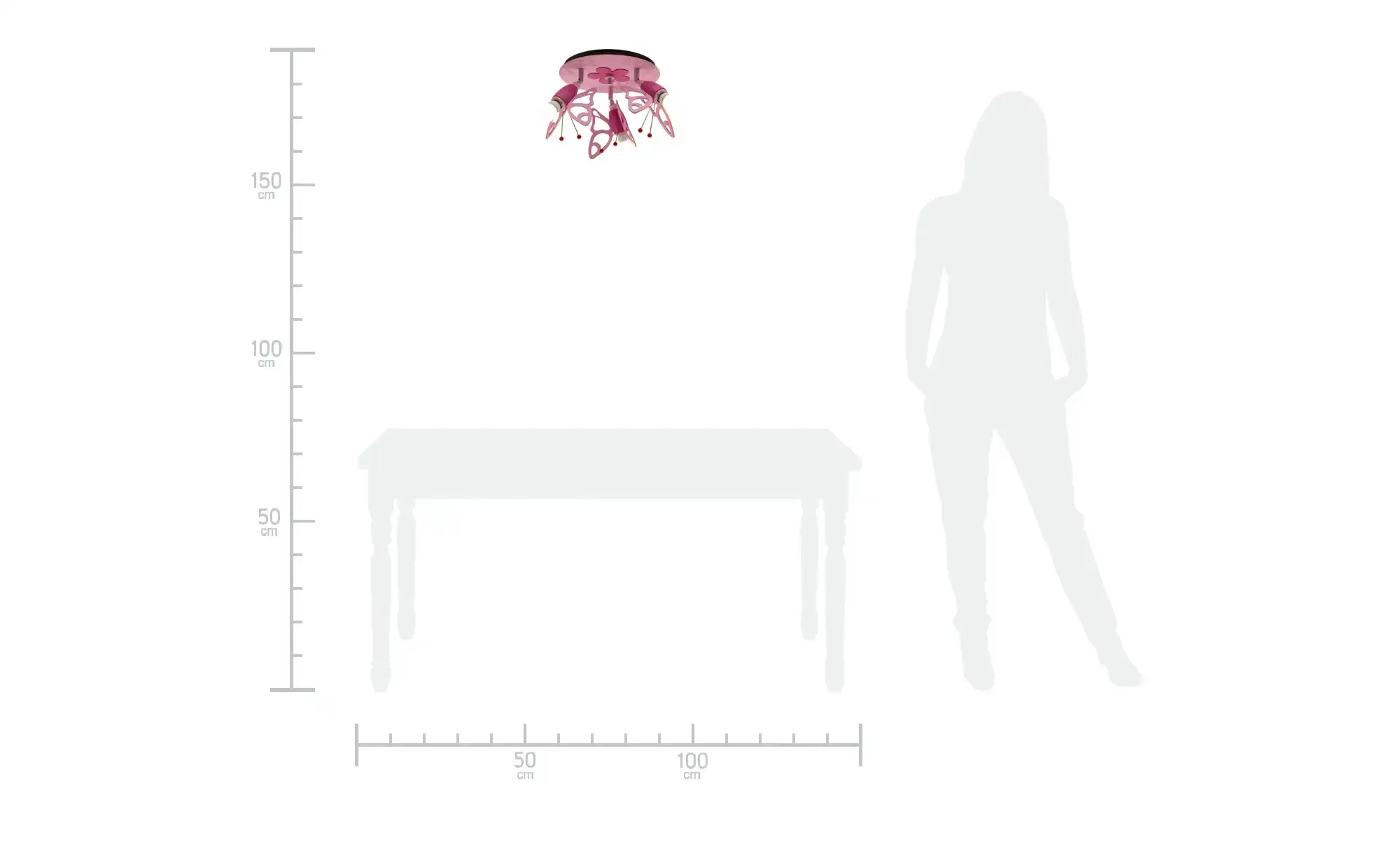 Deckenstrahler Schmetterlinge Holz rosa