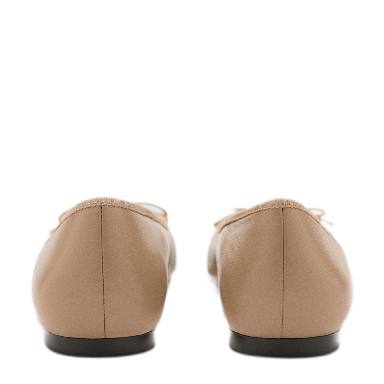 Mango leren ballerina's beige