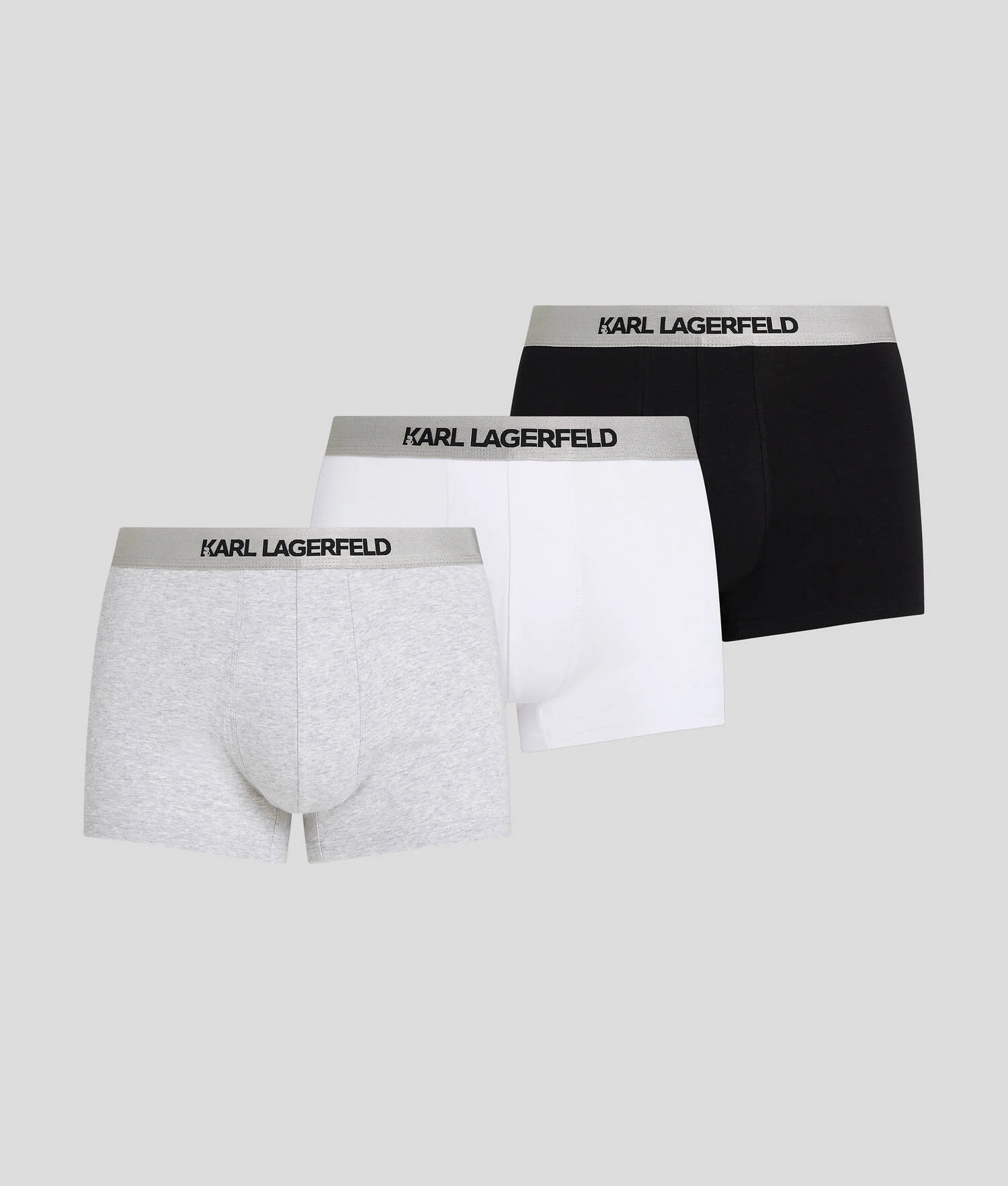 CALEÇONS AVEC LOGO KARL MÉTALLISÉ - LOT DE 3 - Noir/Blanc/Gris